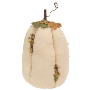 Mossy White Stuffed Pumpkin 9" CS38020