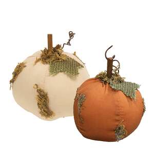 Mossy Stuffed Pumpkin 3.75", 2 Asstd.