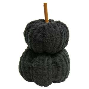 Mini Black Chenille Pumpkin Stack #CS381591
