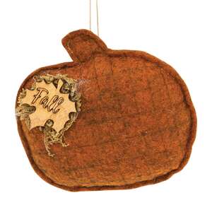 Fall Leaf Pumpkin Felt Ornament;