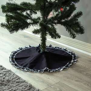 Black & White Buffalo Check Ruffle Tree Skirt 14729;