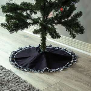 Black & White Buffalo Check Ruffle Tree Skirt 14729