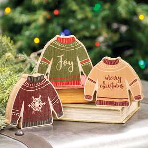 Christmas Sweater Chunky Sitter, 3 Asstd. 35505;