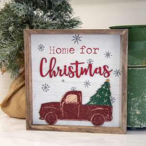 Home For Christmas Distressed Wooden Frame Sign 35519