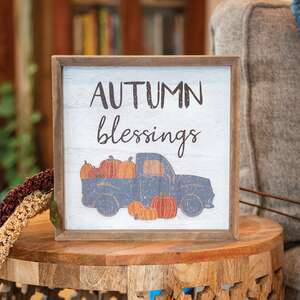 Autumn Blessings Pumpkin Truck Distressed Frame 35526