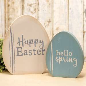 Happy Easter Wooden Egg Sitters, 2/Set 35533