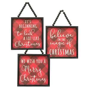 Buffalo Check Believe in the Magic Beaded Sign, 3 Asstd. 35535;