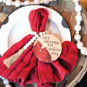 Heaven & Nature Cardinal Beaded Tag Ring 35556