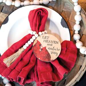 Heaven & Nature Cardinal Beaded Tag Ring 35556;