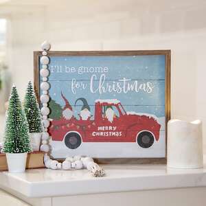 I'll Be Gnome For Christmas Slat Frame 35631;