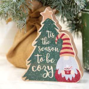 This the Season Hot Cocoa Gnome & Tree Chunky Sitter 35644