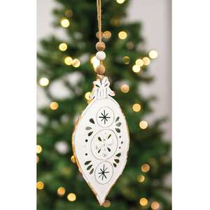 Shabby Chic Metal Teardrop Ornament 60377;