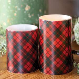 Red Plaid Timer Pillar, 3" x 5" 84929