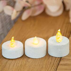 Textured White Mini Timer Tealight 84944