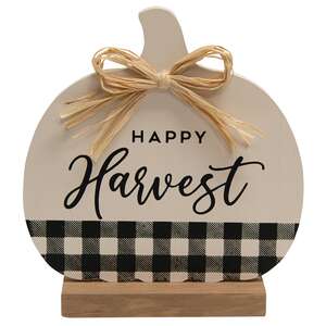 Happy Harvest Buffalo Check Pumpkin