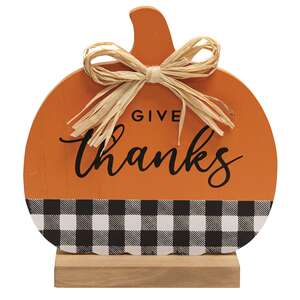 Give Thanks Buffalo Check Pumpkin #91020