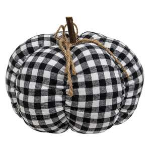 Buffalo Check Stuffed Felt Pumpkin, 8" #CS38181