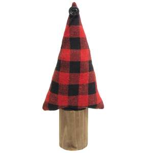 Buffalo Check Christmas Tree on Stump, 13" #CS38197