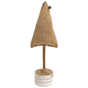 Burlap Christmas Tree on Base, 12" #CS38199