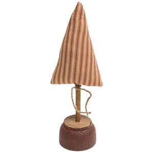 Red Ticking Stripe Tree on base, 11"