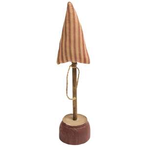 Red Ticking Stripe Tree on Base, 13"