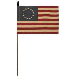 Teastained Betsy Ross Flag Pick, 18" (10.5" x 6.75" flag)