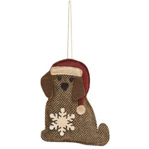 Santa Pup Ornament w/Snowflake #CS38224
