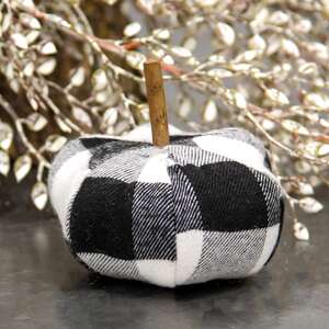 Black & White Buffalo Check Stuffed Pumpkin Collection;