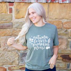 Autumn Leaves + Pumpkins Please T-Shirt, XXL L71XXL;