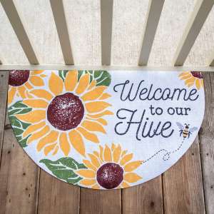 Welcome To Our Hive Welcome Half Mat 00321