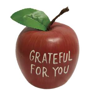 Grateful For You Engraved Wooden Apple #13164