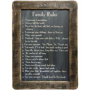 Family Rules Blackboard;