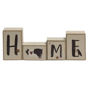 4/Set, Primitive "Home" Letter Blocks #35495