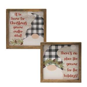 Gnome Home For Christmas Frame, 2 Asstd.