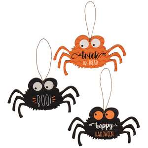 Spider Boo Ornament, 3 Asstd.