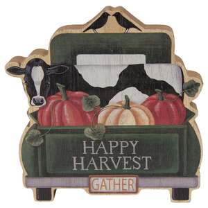 Happy Harvest Chunky Wood Truck Sitter;