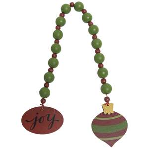 Joy & Christmas Bulb Beaded Ornament