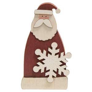 Snowflake Santa Wooden Sitter