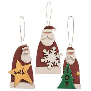 3/Set, Mini Santa Ornaments;