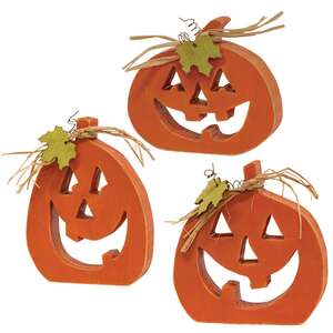 3/Set, Cutout Jack O Lantern Chunky Sitters