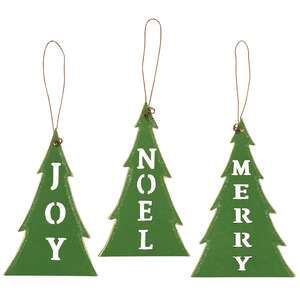 3/Set, Christmas Words Cutout Tree Ornaments;