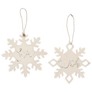 2/Set, Snow & Wish Snowflake Ornaments