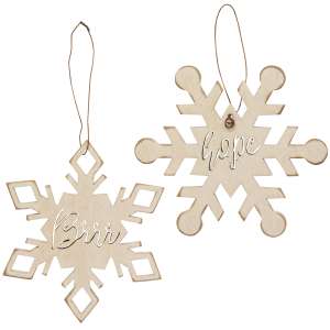 2/Set, Brr & Hope Snowflake Ornaments #35706