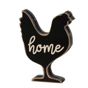 Home Distressed Black Chicken Sitter #35840