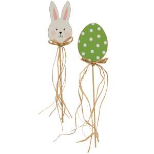 Easter Egg Or Bunny Plant Poke, 2 Asstd. #35879