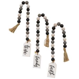 Faith, Love, Family Beaded Tag Hanger, 3 Asstd.