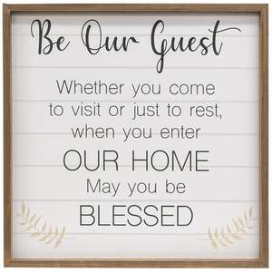 Be Our Guest Framed Sign;