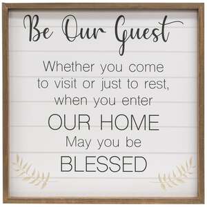 Be Our Guest Framed Sign #36101