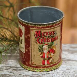 Vintage Santa Metal Can 60017