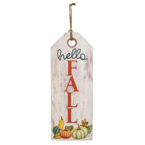 Hello Fall Distressed Wooden Tag Sign #60384